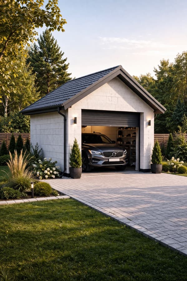 Гараж из газоблоков в Крыму